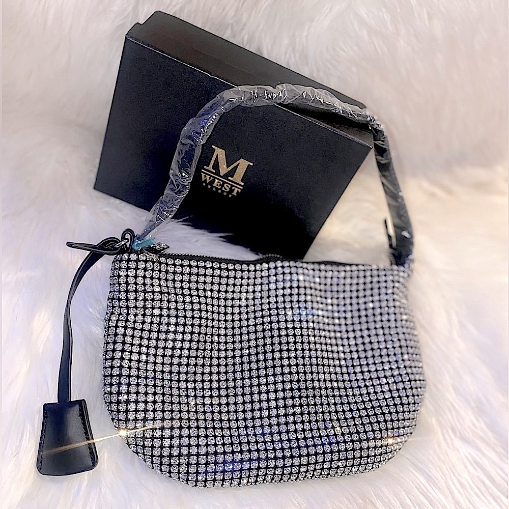 💎Bling Rhinestone💎Half-moon Shoulder Bag - Picture 3 of 8